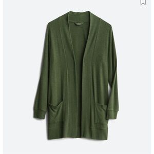MARKET & SPRUCE Heather Brushed Knit Two Pocket Cardigan, Dark Green, M, NWT